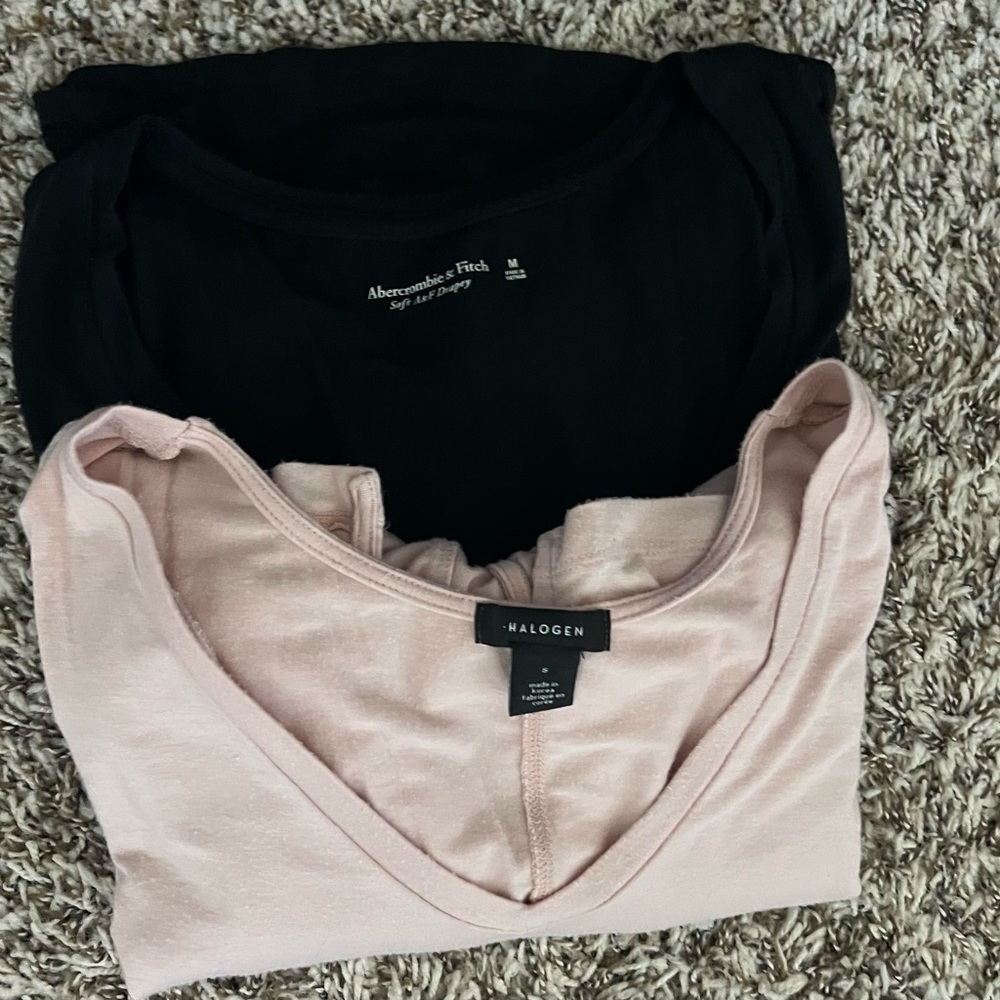 Halogen Pink Top and Abercrombie & Fitch Black Top